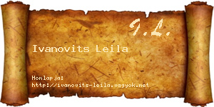 Ivanovits Leila névjegykártya