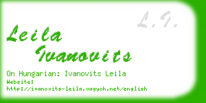 leila ivanovits business card